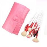 18 pinceis branco e rosa+case