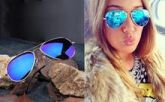 Oculos Aviador lente azul